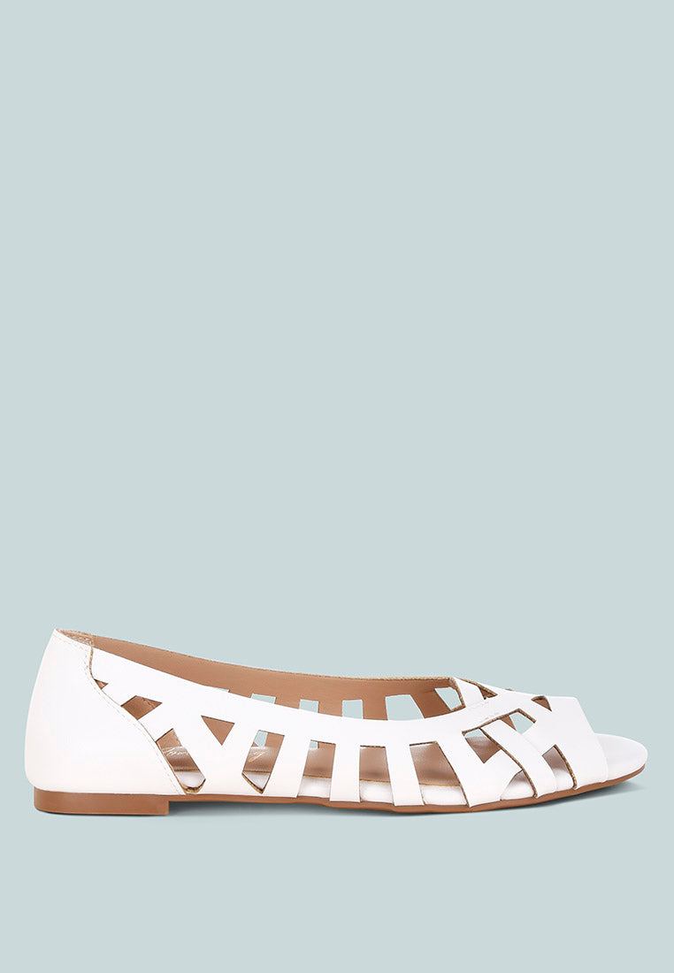 Moira Woven Peep Toe Flats