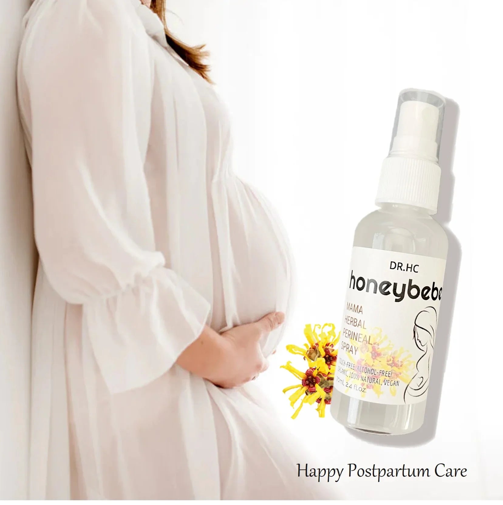 DR.HC Honeybebe' Mama Herbal Perineal Spray for Postpartum Recovery (100% Organic, Natural & Vegan) (70ml, 2.4 fl.oz.)