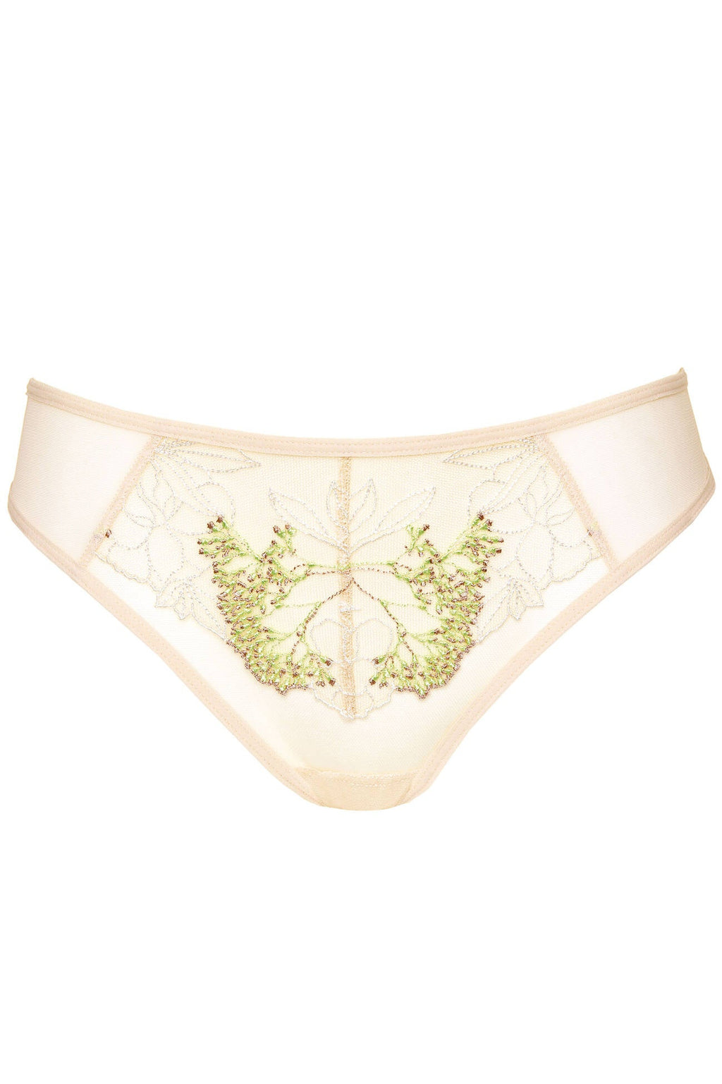 Sheer Mesh Embroidered Brazilian Thong Gorteks Soleil