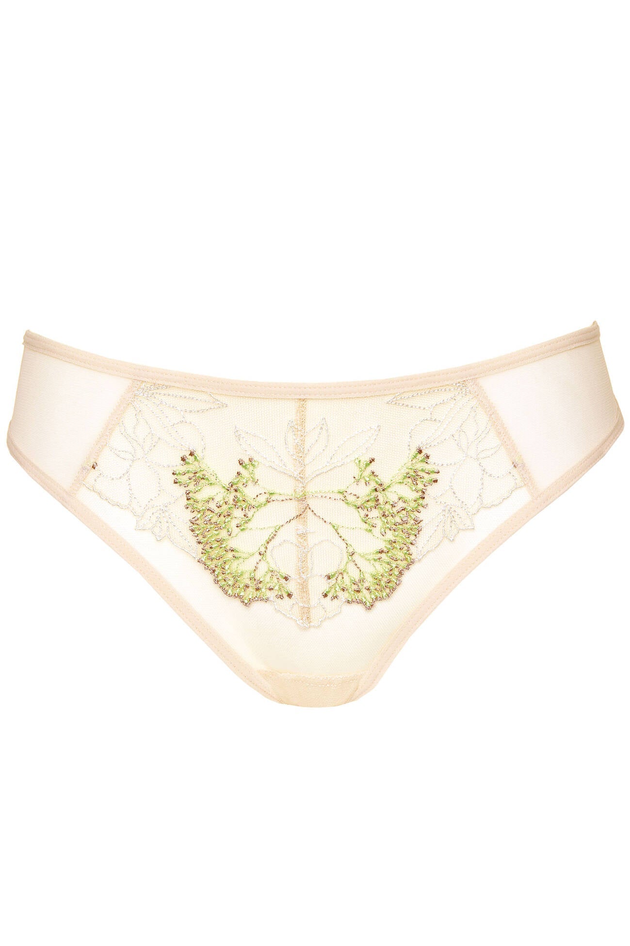 Sheer Mesh Embroidered Brazilian Thong Gorteks Soleil