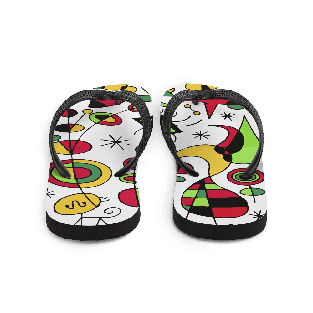 Joan Miro Peces de Colores (Colorful Fish) Artwork Flip-Flops
