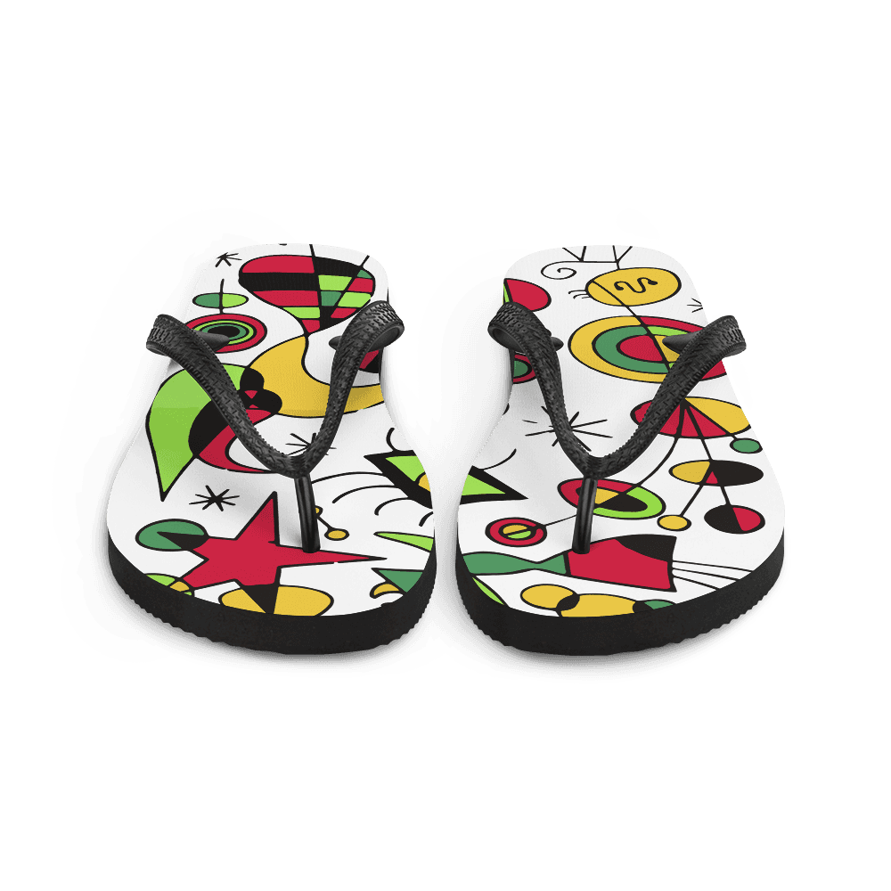 Joan Miro Peces de Colores (Colorful Fish) Artwork Flip-Flops