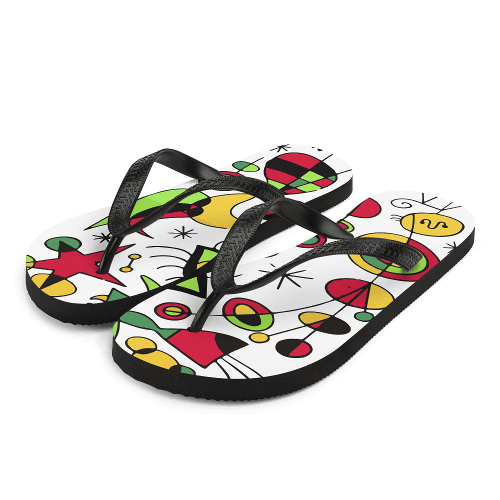 Joan Miro Peces de Colores (Colorful Fish) Artwork Flip-Flops