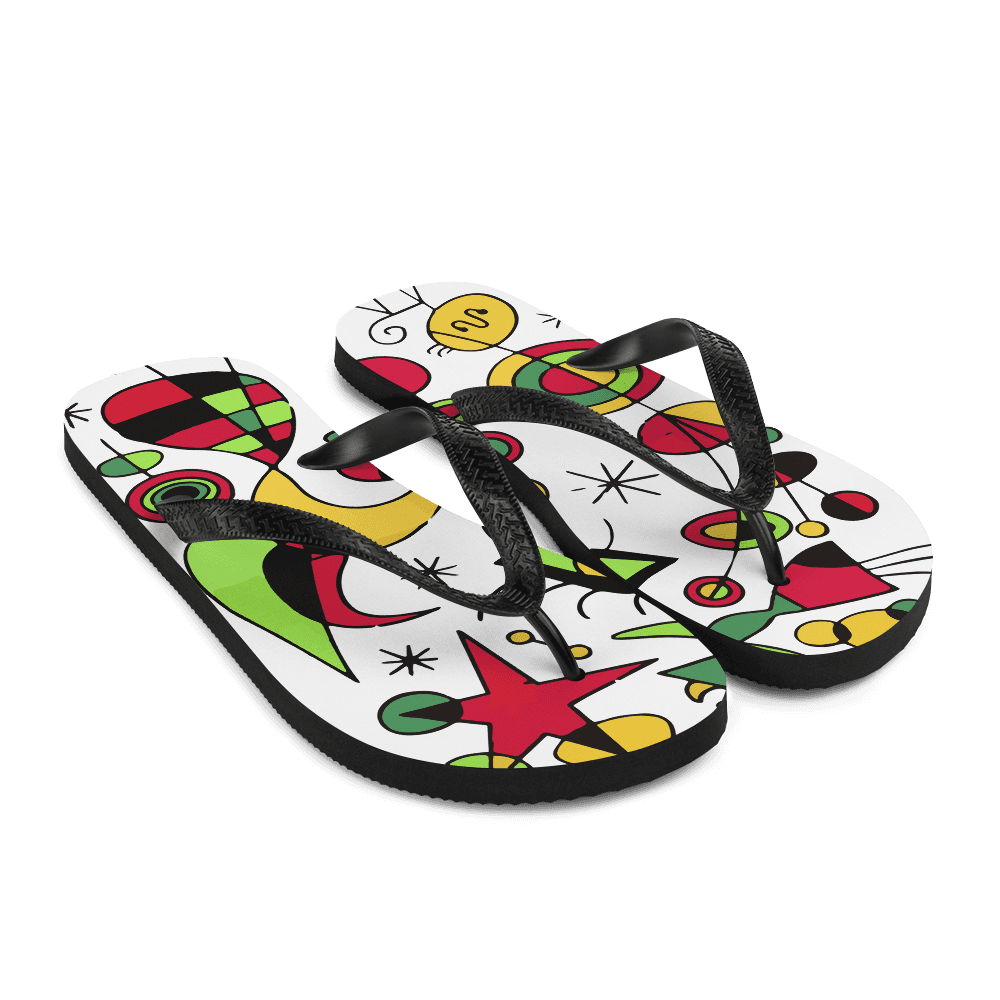 Joan Miro Peces de Colores (Colorful Fish) Artwork Flip-Flops